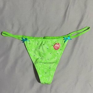 New VS PINK Green Lace Thong